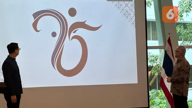 Acara peluncuran logo perayaan 75 tahun hubungan diplomatik Indonesia-Thailand di Kementerian Luar Negeri RI, Kamis (30/1/2025).