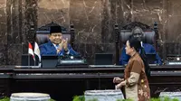 Ketua DPR Puan Maharani bersama Presiden Prabowo Subianto dalam Pembukaan Konferensi PUIC ke-19. (Liputan6.com/Delvira Hutabarat)