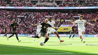 Leeds United Vs Southampton di play-off promosi ke Premier League 2024/2025 di Wembley, London, Minggu (26/5/2024) malam WIB. (AFP/Adrian Dennis)