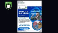 Cek Fakta: Tidak Benar Link Pendaftaran BLT UMKM 2026