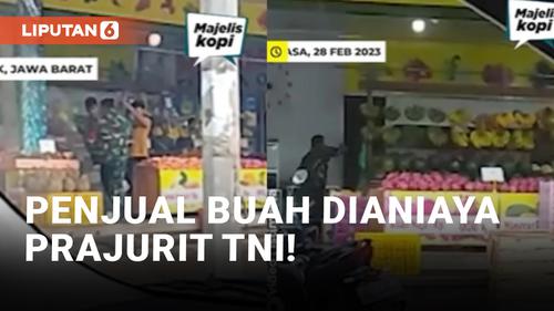 VIDEO: Viral! Penjual Buah di Depok Dipukul Oknum Prajurit TNI
