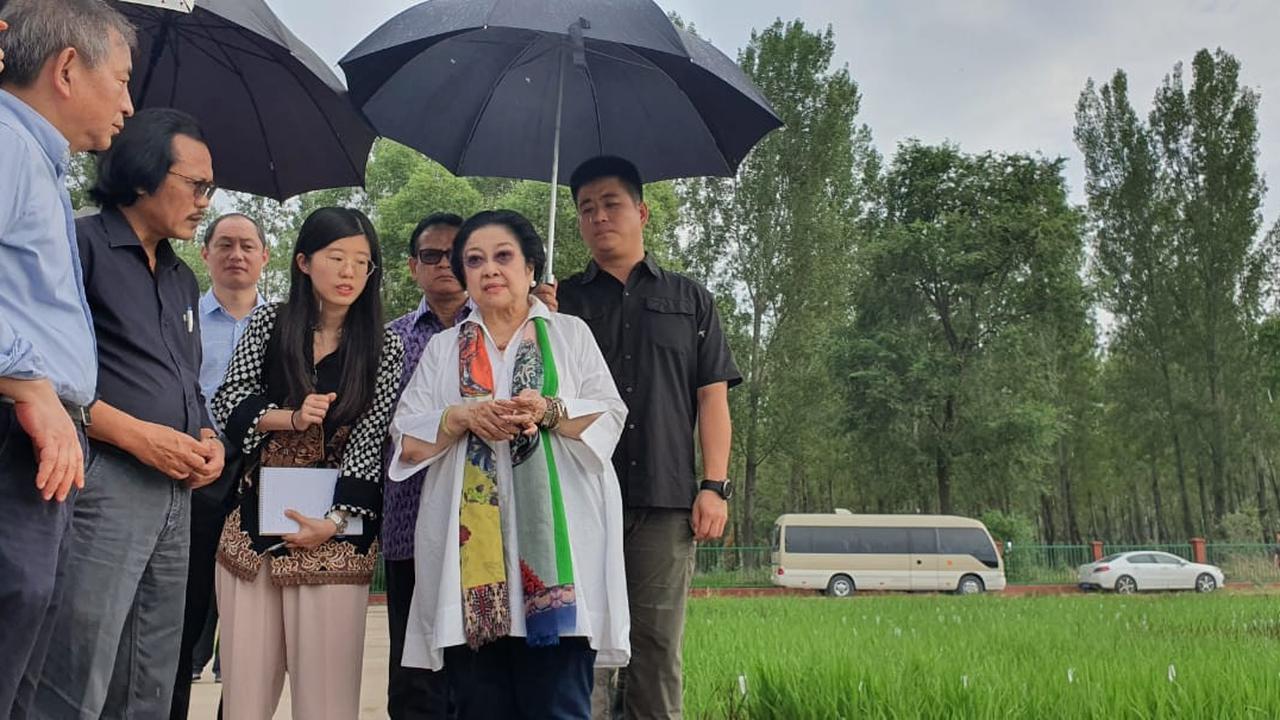 Presiden kelima RI Megawati Soekarnoputri mengunjungi Experimental station of China Agricultural University (CAU) di Beijing, Selasa (9/7/2019).
