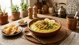 Resep Bubur Kuah Opor Kuning Gurih untuk Sarapan Spesial