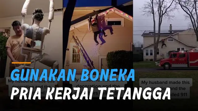 Aksi kocak dilakukan oleh seorang pria ketika hendak nge prank tetangganya.