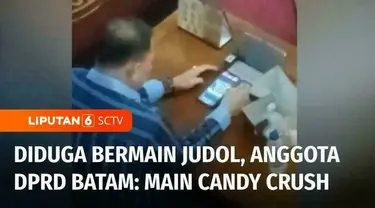 Heboh, anggota DPRD Batam diduga bermain judi online saat Rapat Paripurna di Gedung DPRD Kota Batam, namun dalam pengakuannya, pelaku berdalih hanya bermain gim candycrash, bukan gim slot yang mengandung unsur judi.