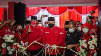 Peresmian kantor baru PDIP Surabaya oleh Megawati secara online. (Dian Kurniawan/Liputan6.com)