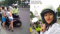 Selfie pengendara motor saat ditilang (Ist)