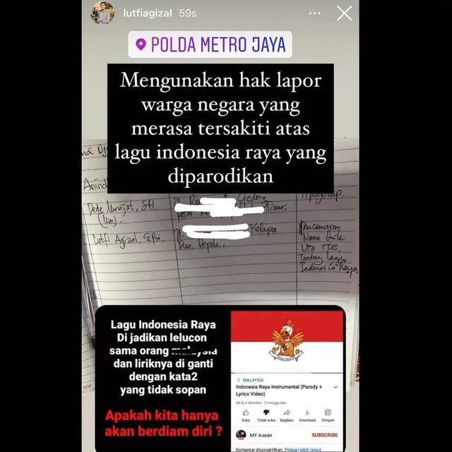 Unggahan Lutfi Agizal. (Foto: Instagram @lutfiagizal)