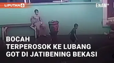 Bocah laki-laki (6) terperosok ke lubang got di Jatibening Baru, Bekasi. Anak tersebut belum ditemukan setelah masuk ke dalam saluran got