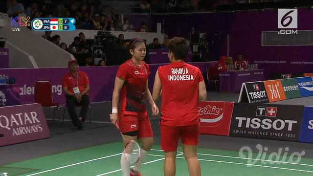 Ganda putri Indonesia, Greysia Polii / Apriani Rahayu harus mengakui keunggulan pasangan Jepang pada babak semifinal Asian Games 2018.