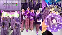 Viral acara pernikahan unik serba warna ungu. (Sumber: TikTok/@betaria_purple)