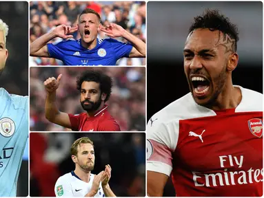 Produktivitas dan ketajaman pemain Premier League musim 2019-2020 menjadi hal yang menarik untuk disimak. Berikut 5 pemain yang berpotensi menyabet gelar top scorer Premier League musim ini. (Kolase foto AFP)