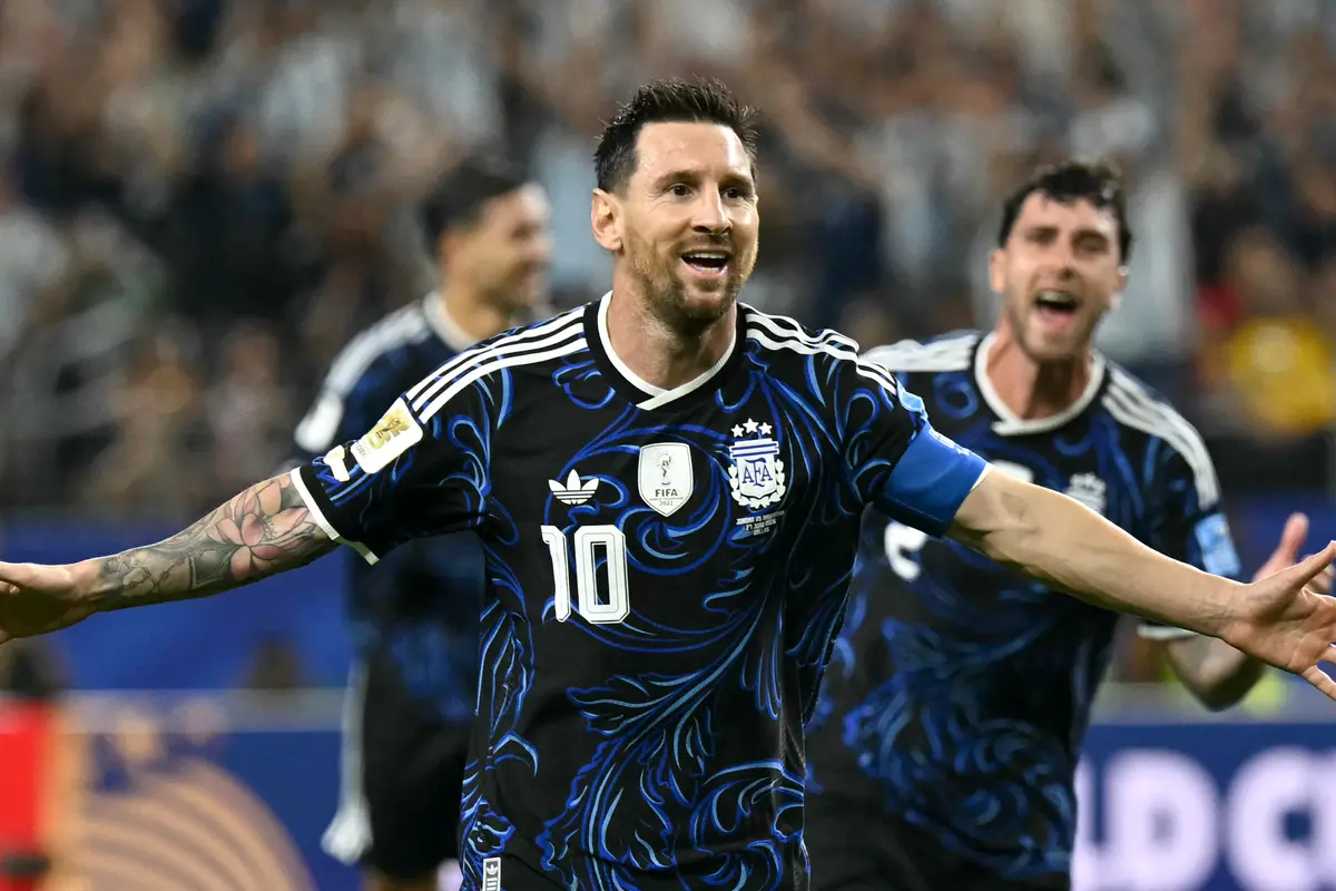 Penyerang Timnas Argentina, Lionel Messi, saat melawan Timnas Yordania di Piala Dunia 2026.