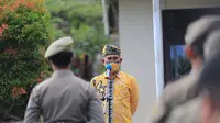 Wali Kota Tarakan Khairul memimpin apel pengerahan pasukan Satpol PP yang dilaksanakan di Halaman Kantor Satpol-PP Kota Tarakan pada Kamis, 12 Agustus 2021.
