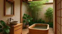 7 Inspirasi Kamar Mandi Semi Outdoor Bergaya Jepang, Estetik dengan Nuansa Alam