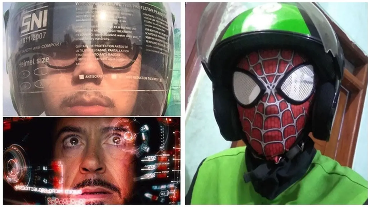 Gaya Driver Ojek Online saat Berasa Jadi Superhero Ini Bikin Geleng-Geleng