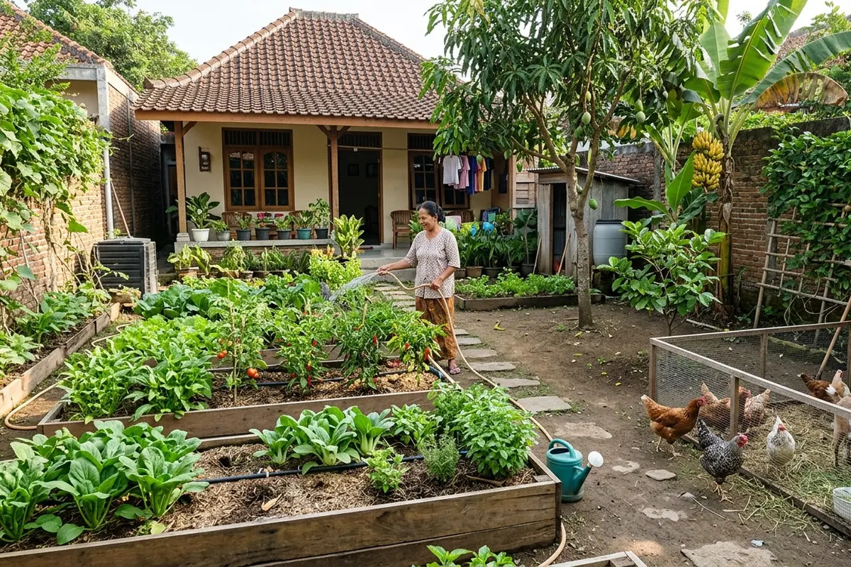 Cara Membuat Kebun Multifungsi di Halaman Rumah untuk Sayur, Buah, dan Ternak. Gemini