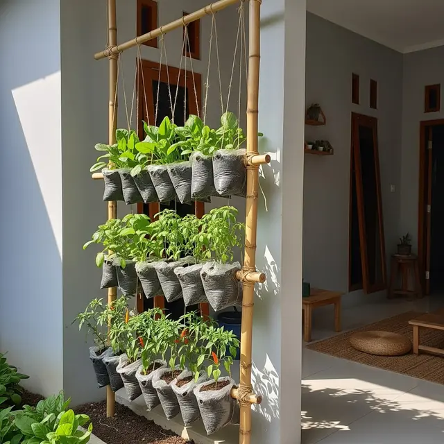 9 Desain Kebun Sayur Vertikal dari Kantong Kresek, Solusi Mandiri Pangan di Lahan Sempit