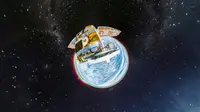 Potret planet Bumi 360 derajat yang ditangkap dengan kamera aksi Insta360 X2 yang dikirim ke luar angkasa (Insta360)