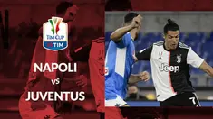 Berita motion grafis statistik Napoli vs Juventus pada final Coppa Italia, Kamis (18/6/2020) di Olimpico Stadum, Roma.