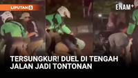 Tersungkur! Duel Pengendara di Jalan Cengkareng Jadi Tontonan