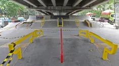 Suasana Skate Park kolong Flyover Pasar Rebo, Jakarta, Selasa (10/12/2019). Skatepark yang ditargetkan rampung pada akhir November 2019 tersebut hingga kini belum dapat digunakan kerena masih ada beberapa pembangunan yang belum rampung. (Liputan6.com/Herman Zakharia)