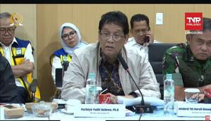 Menteri Keuangan (Menkeu) Purbaya Yudhi Sadewa dalam Rakor Satgas Pemulihan Pasca Bencanan dengan K/L daerah terdampak, Selasa (30/12/2025). (Liputan6.com/Tira)