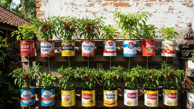 Inspirasi Kebun Cabai Rawit dari Wadah Bekas Dapur