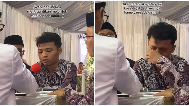 Viral Moman Haru Seorang Adik Jadi Wali Nikah Kakaknya, Tak Kuasa Tahan Tangis