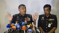 Kepala Polisi Malaysia, Khalid Abu Bakar saat memberikan keterangan terkait kasus kematian saudara tiri pemimpin Korea Utara Kim Jong-un, Kim Jong-nam. (AP) 