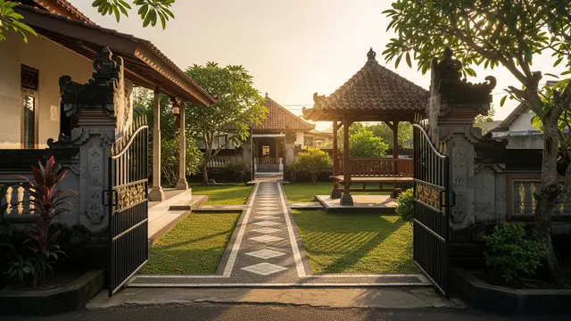 Desain Rumah Desa dengan Batu Terapi Kaki Depan Teras