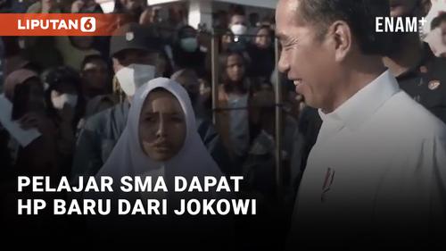 VIDEO: Jokowi Belikan Pelajar SMA Handphone Baru