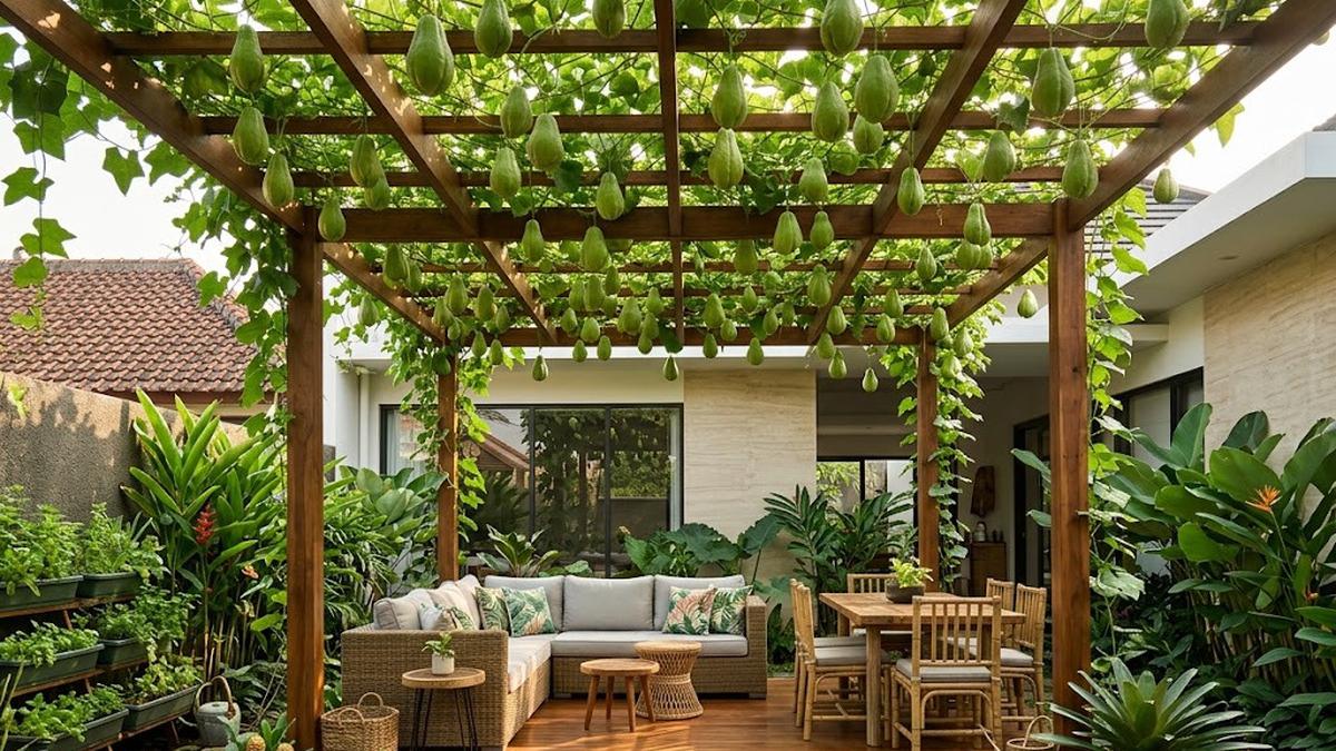 5 Inspirasi Kebun Labu Siam Gantung yang Estetik dan Produktif di Rumah