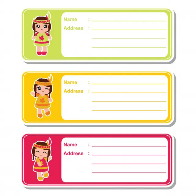 ilustrasi template label nama anak