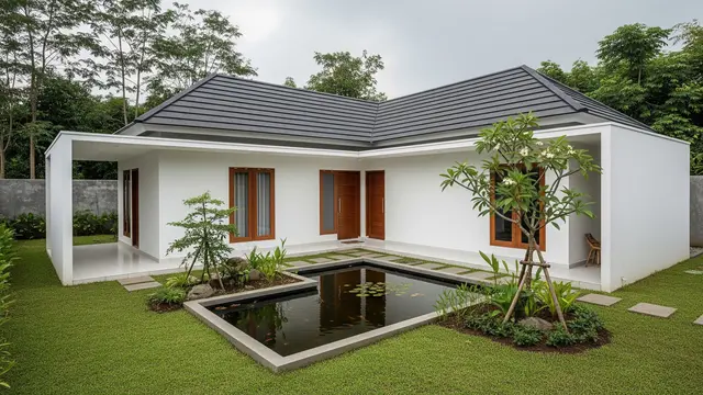 Model Rumah Minimalis Atap Limasan di Desa