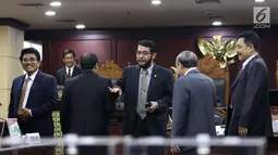 Suasana saat pemilihan Ketua Mahkamah Konstitusi (MK) di Jakarta, Senin (2/3). Anwar Usman terpilih sebagai Ketua MK menggantikan Arief Hidayat. (Liputan6.com/Angga Yuniar)
