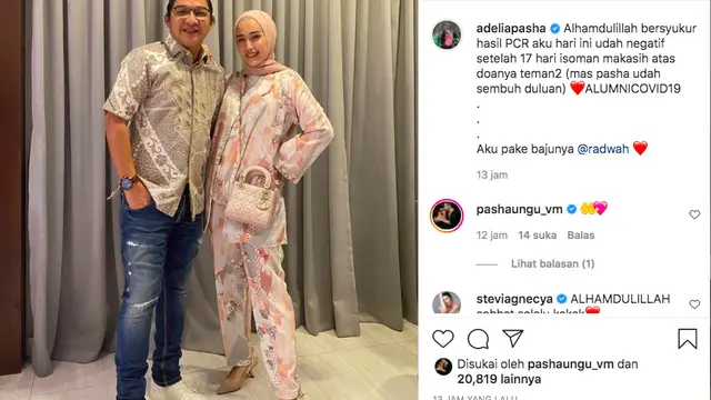 Adelia Pasha Umumkan Telah Negatif Covid-19 Usai 17 Hari Isoman