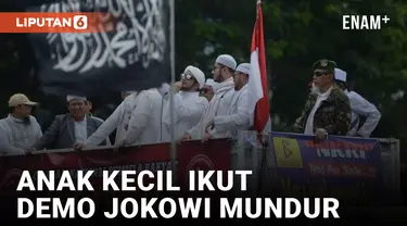 Miris, Anak Kecil Dipaksa Ikut Demo dan Bawa Tulisan Jokowi Mundur