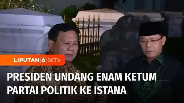 Presiden Joko Widodo mengundang enam ketua umum partai politik koalisi pemerintah untuk datang ke Istana Kepresidenan Jakarta, pada Selasa malam. Usai pertemuan, secara kompak para ketua umum parpol menyatakan, tak berbicara secara spesifik soal poli...
