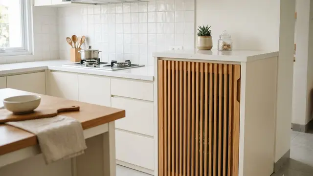 Desain Tempat Tabung Gas di Kitchen Set yang Estetik