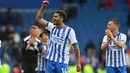 Striker Prancis berusia 22 tahun, Georginio Rutter menahbiskan diri sebagai pembelian termahal Brighton and Hove Albion sepanjang sejarah klub. Brighton rela mengeluarkan biaya sebesar 46,7 juta euro atau setara Rp803 miliar untuk mendatangkannya dari Leeds United pada awal musim 2024/2025. Dari dua laga awal di Premier League 2024/2025, ia telah bermain satu kali saat menang 2-1 atas Manchester United. (AFP/Glyn Kirk)