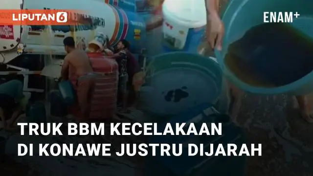 Beredar video viral terkait kecelakaan truk BBM di Kabupaten Konawe, Sulawesi Tenggara. Kecelakaan tersebut terjadi pada Jumat (29/9/2023)