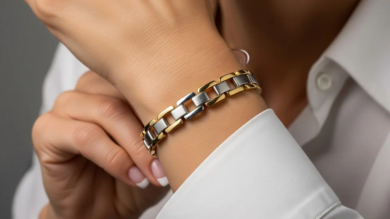 Gelang Emas Kombinasi Dua Warna