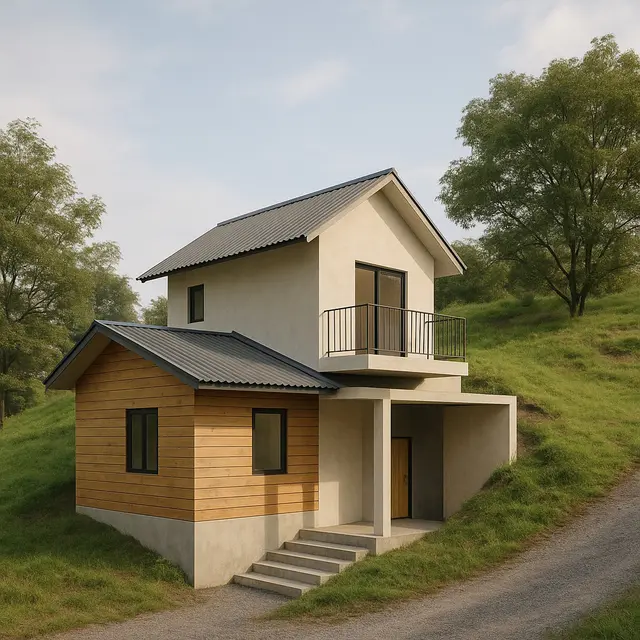 Rumah Kampung Tipe 36 Dua Lantai Tetap Modern Walau Sederhana