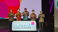 Peresmian merger Indosat-Tri yang kini bernama Indosat Ooredoo Hutchison oleh para direksinya. (Liputan6.com/ Agustinus Mario Damar).