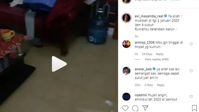 Unggahan Evi Masamba di Instagram. (Foto: Dok. Instagram @evi_masamba_real)