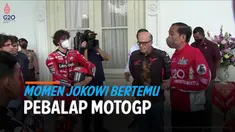 Presiden Joko Widodo menerima puluhan pebalap MotoGP di Istana Negara Rabu (16/3) pagi.
