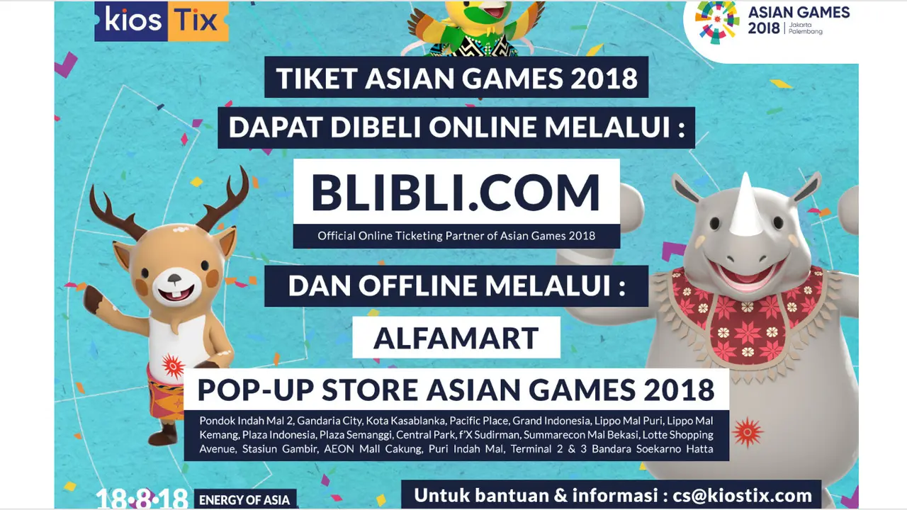 Pembelian tiket Asian Games 2018 dialihkan ke Blibli.com