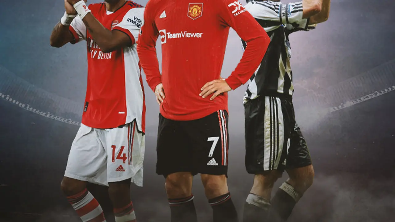 Ilustrasi - Cristiano Ronaldo, Aubameyang, Alan shearer