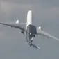 Pesawat Airbus A350 itu terbang vertikal dari landasan  di Hampshire, London (Stuff.co.nz).